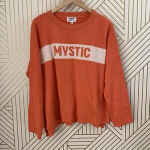 Town Pride Mystic Cotton Blend Striped Sweater made In USA Size Large